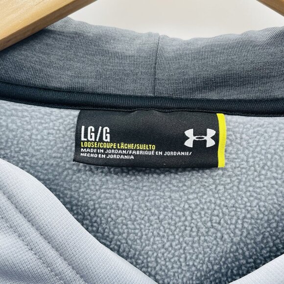 Under Armour Mens Size Large Cold Gear Loose Fit Logo Hoodie Sweatshirt in Gray - Picture 5 of 7